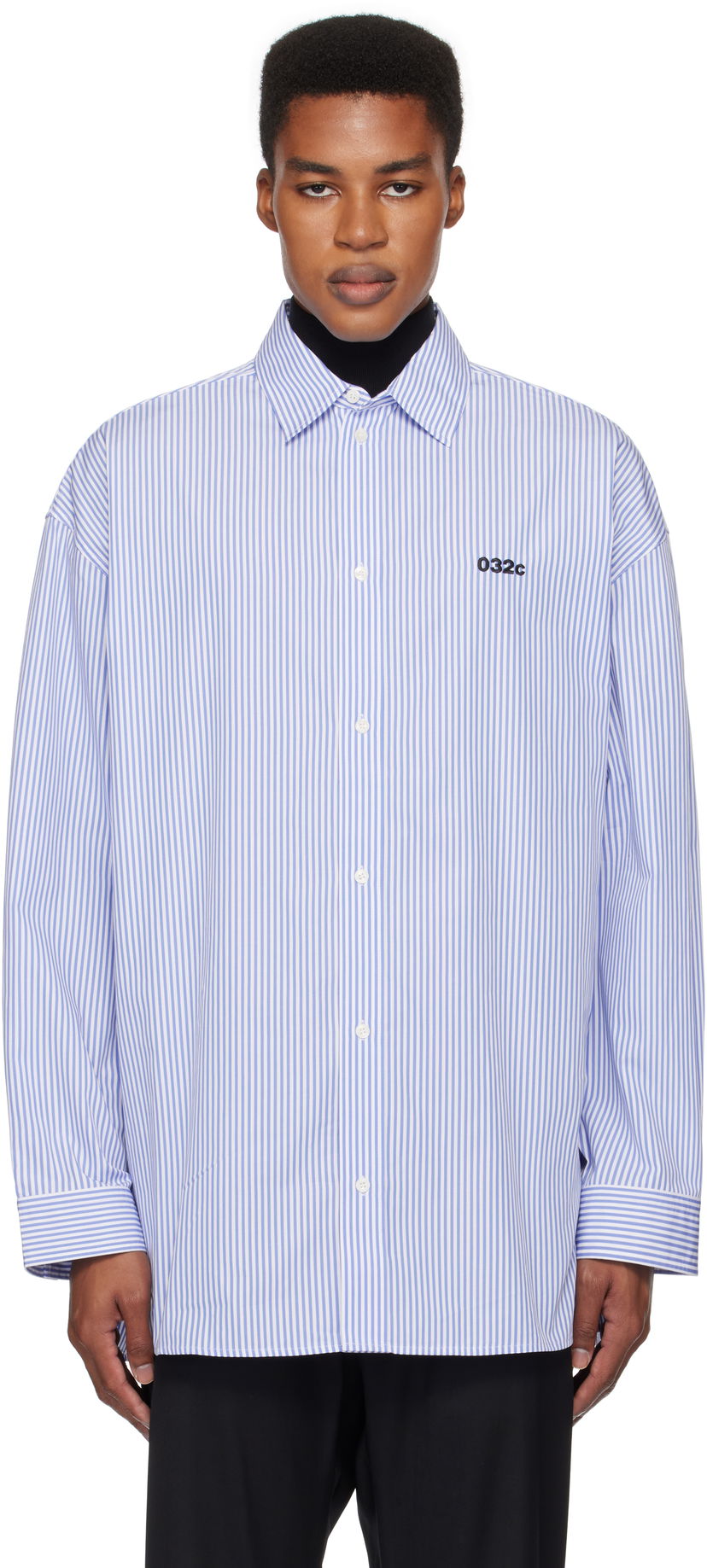 Skjorte 032C Oversized Stripe Shirt Blå | F24-URW-1304-350