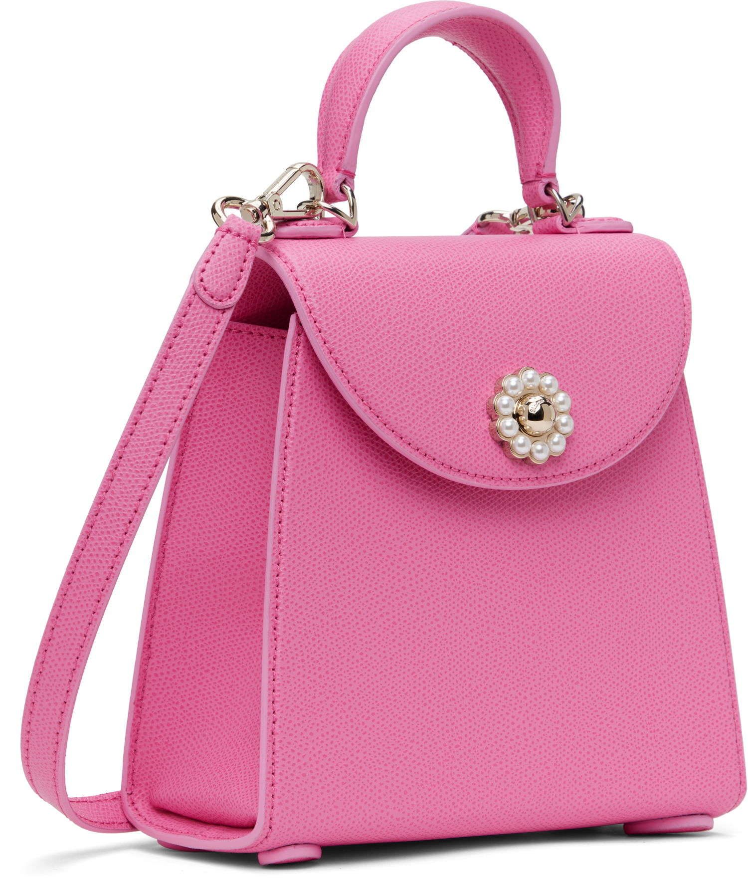 Håndtaske Simone Rocha Simone Rocha Mini Valentine Pearl-Embellished Crossbody Bag Lyserød | BAG172 0787, 1