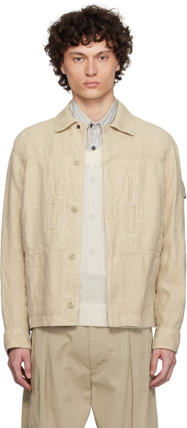 Frakker Stone Island Stone Island Diagonal Linen Overshirt Beige | K1S15 1200010 S00F8, 0