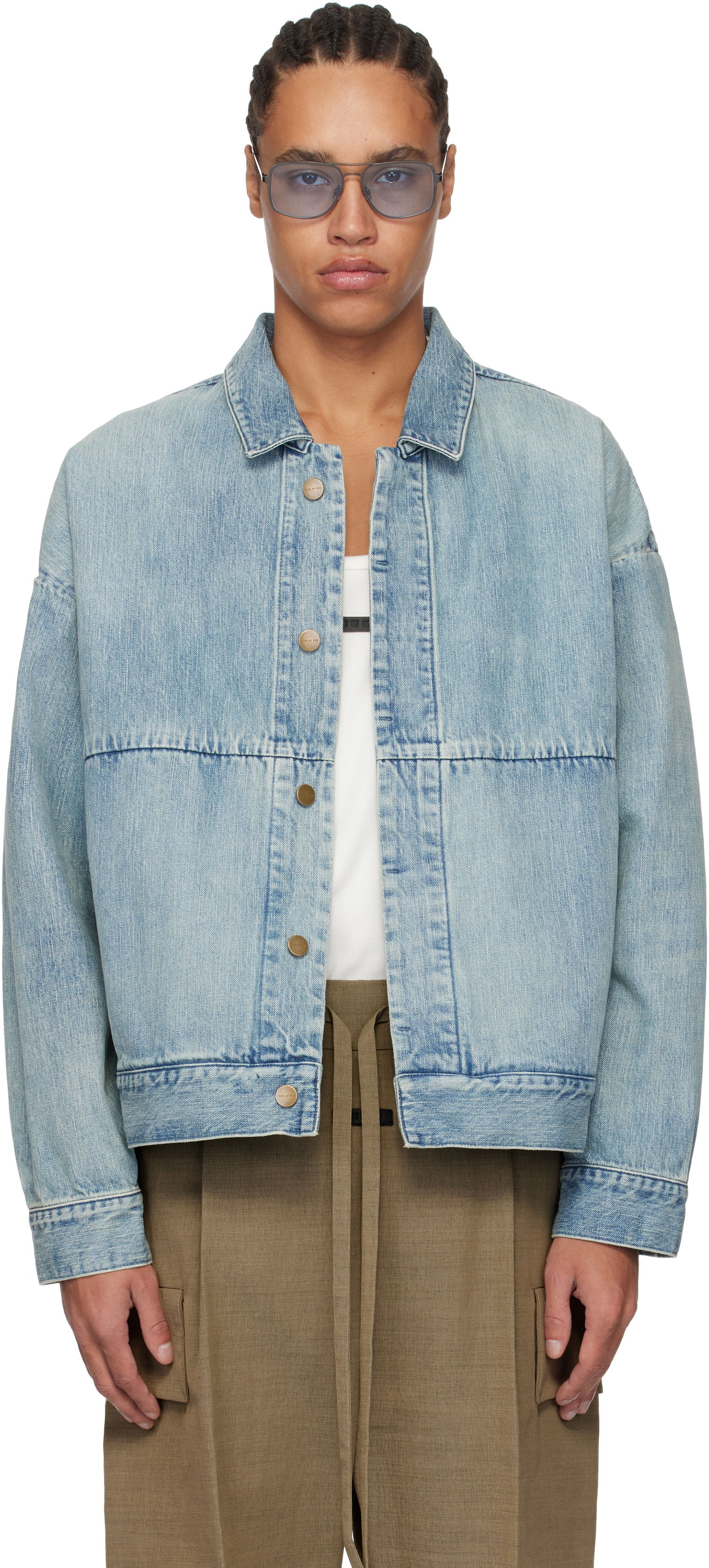 Jakke Fear of God Fear of God Trucker Denim Jacket Blå | FGE230-318DNM, 0