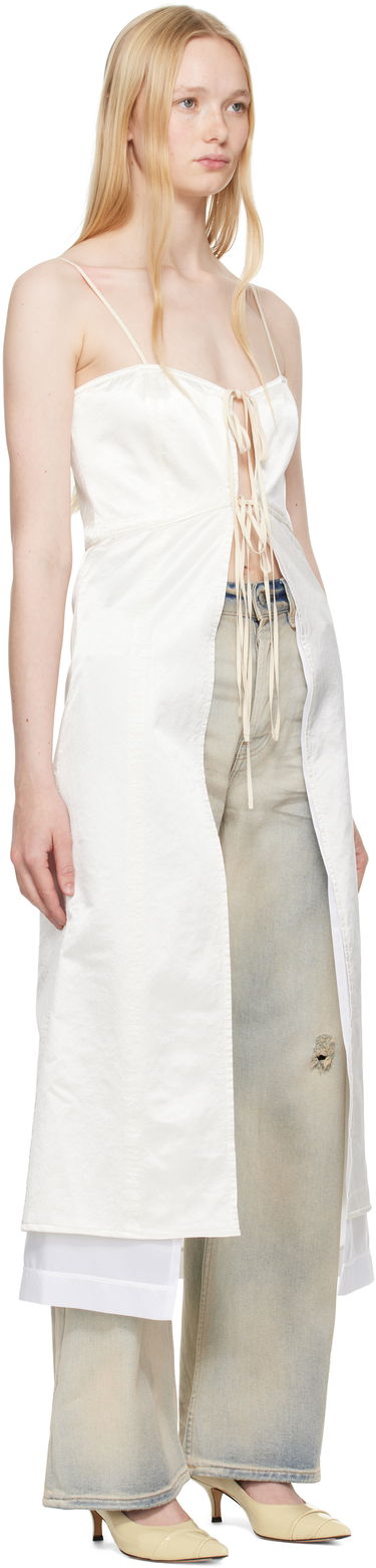 Kjole Maison Margiela MM6 Maison Margiela Washed Viscose Satin Tie-Front Dress Top Sort | S62DD0041 M35452, 4