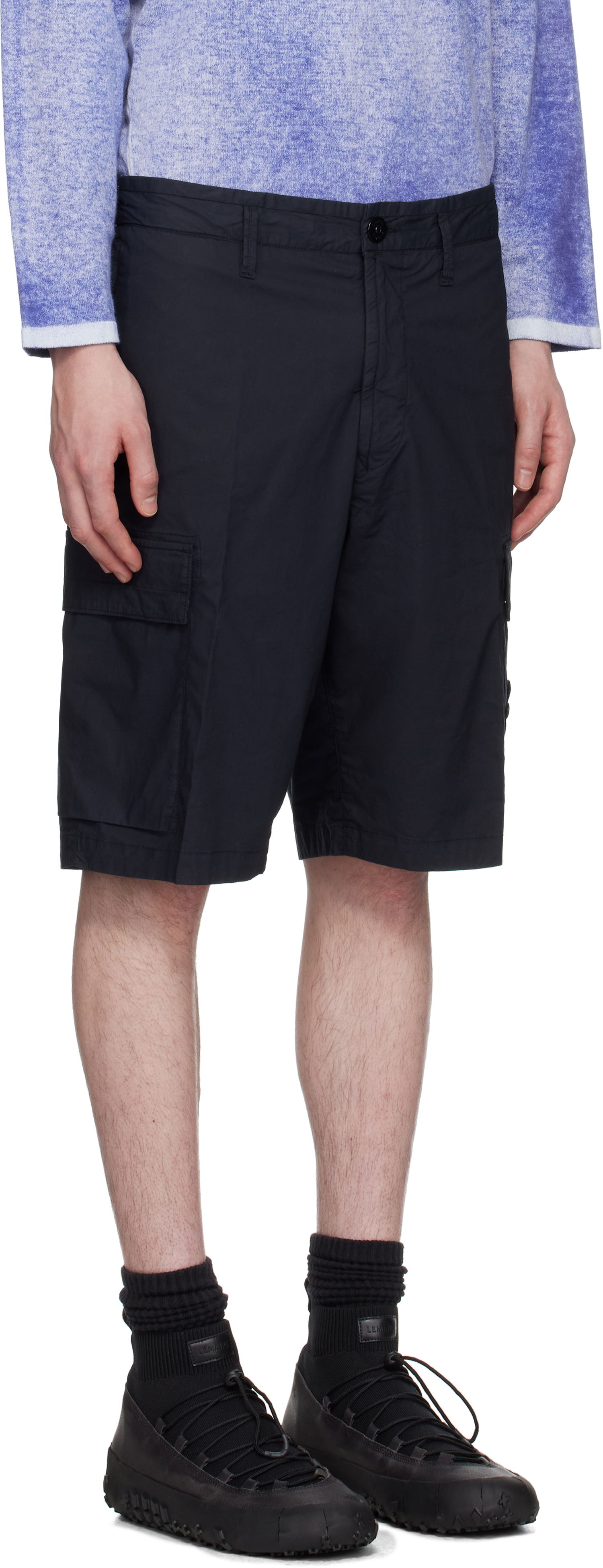 Shorts Stone Island Stone Island Stretch Cotton Tela Paracadute Shorts Mørkeblå | K1S15L100L08S0003, 1