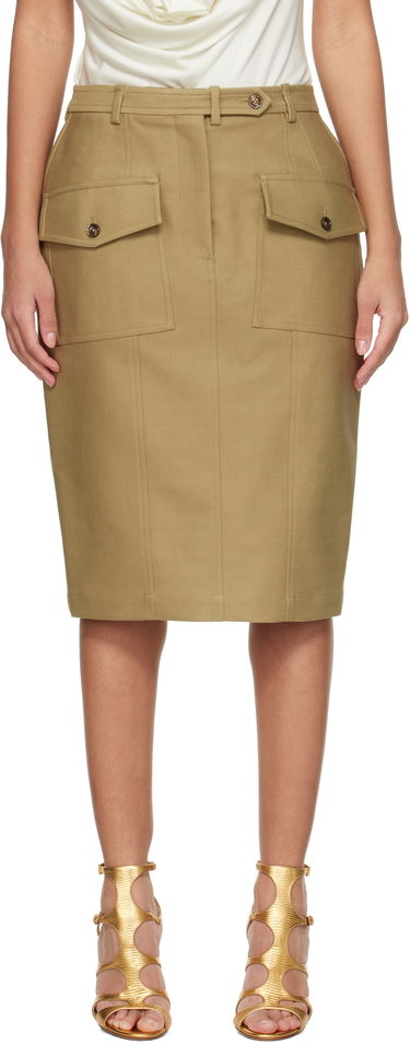 Nederdel Tom Ford Tom Ford Patch Pocket Midi Skirt Beige | GC5768-FAX1402, 0