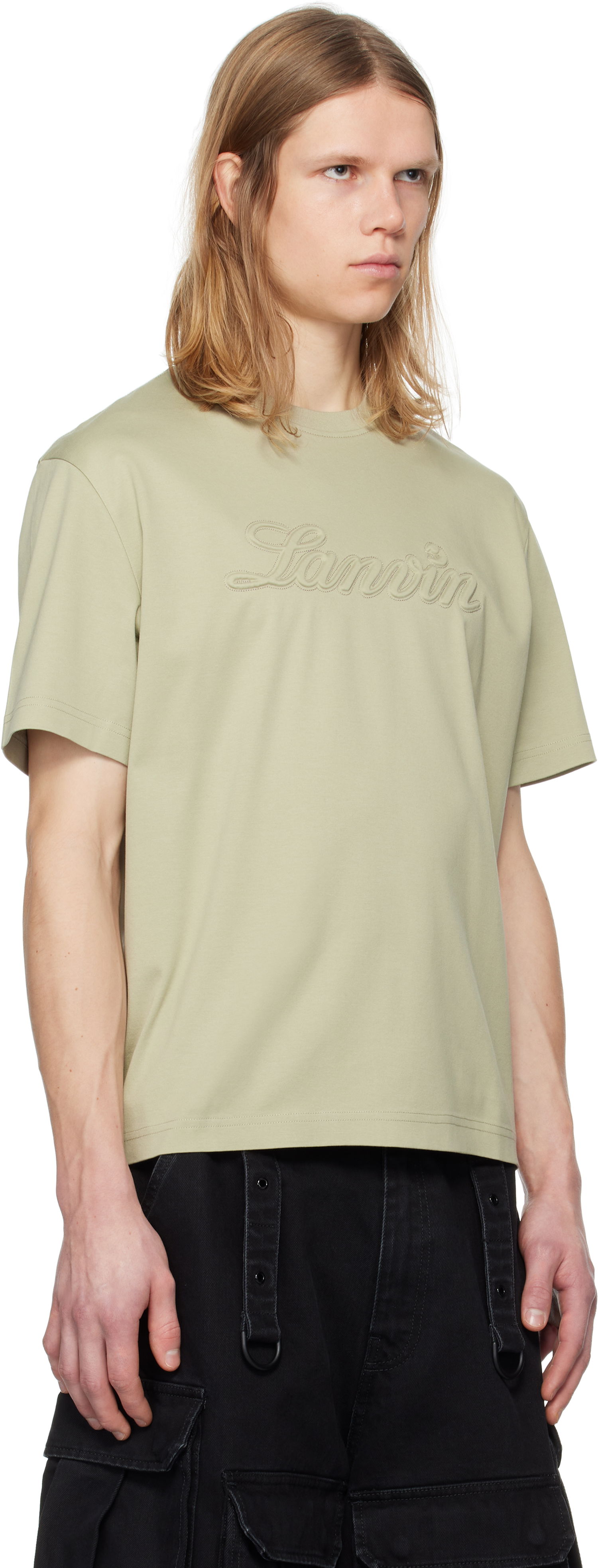 T-shirt LANVIN Lanvin Debossed Logo T-Shirt Grøn | RM-TS0115-J170-P25, 1