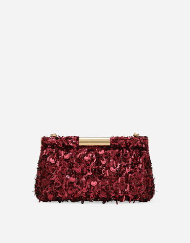 Skuldertaske Dolce & Gabbana Dolce & Gabbana Marlene Sequin Embellished Shoulder Bag Bourgogne | BB7620A521389554, 3