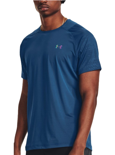 T-shirt Under Armour Rush Emboss Tee Mørkeblå | 1376790-426
