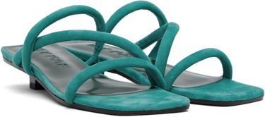 Tilbehør BY FAR BY FAR Morena Kid Suede Leather Heeled Sandals Grøn | MWFHO015KL007GR047PL, 3