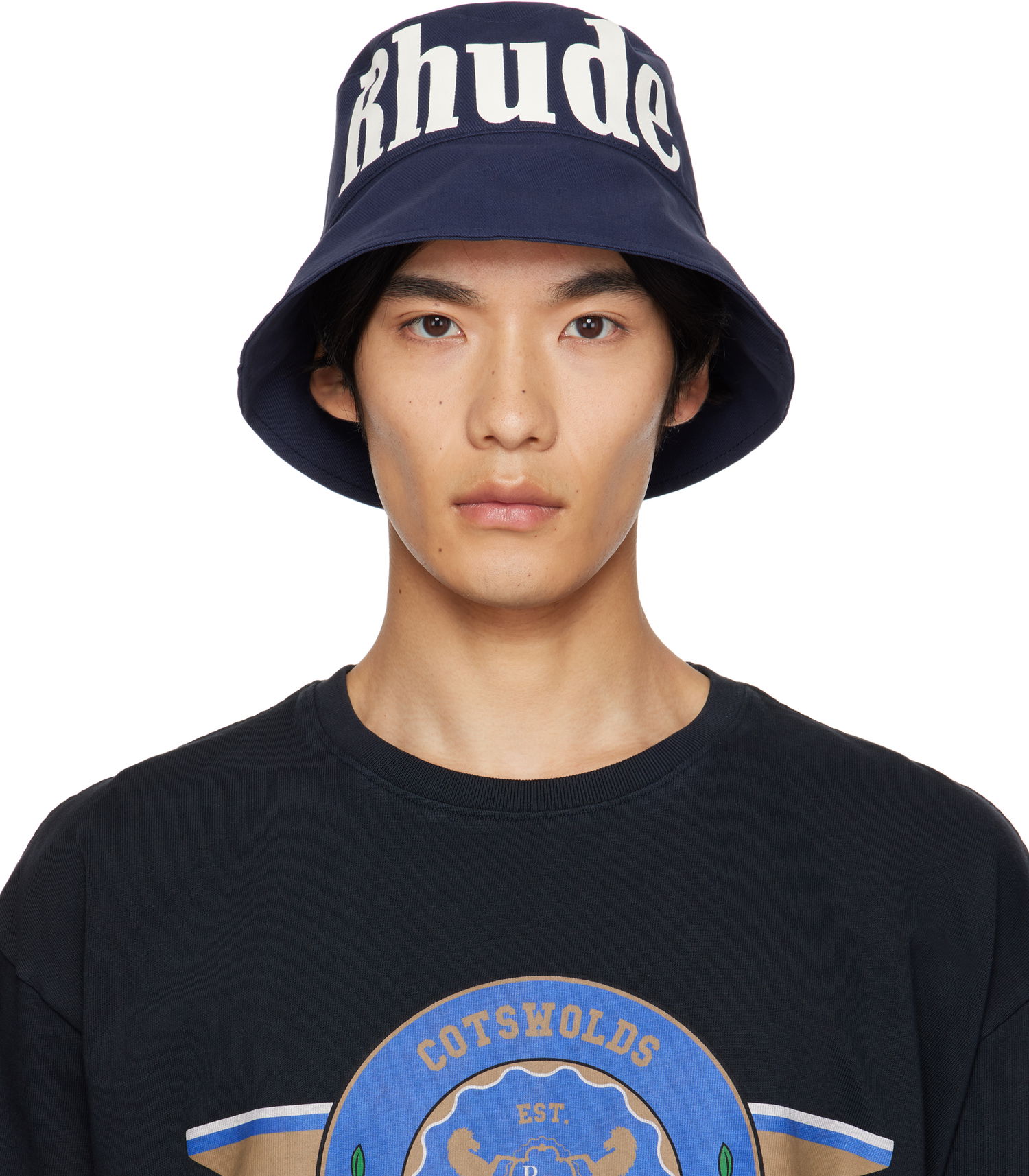 Hat Rhude Logo Bucket Hat Mørkeblå | RHPF25HA02747, 0