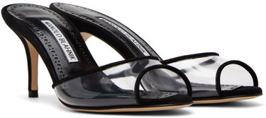 Tilbehør Manolo Blahnik Manolo Blahnik Jadifa PVC Heeled Mules Sort | 422-1418, 3