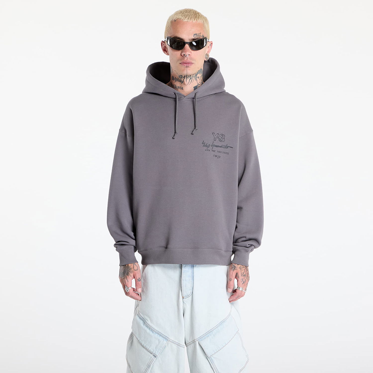 Sweatshirt Y-3 Y-3 M Merch Hoodie Grå | KB2605, 0