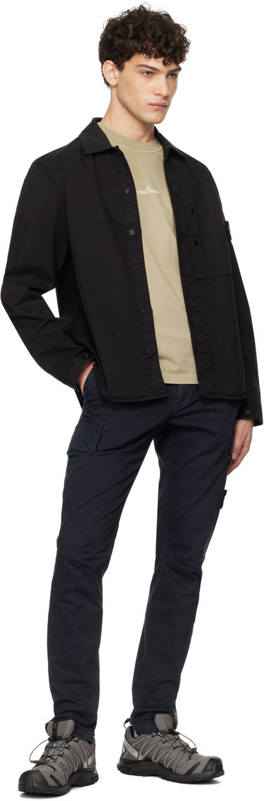 Skjorte Stone Island Stone Island Supima Cotton Twill Stretch-TC Overshirt Sort | K1S15 1200033 S0010, 4