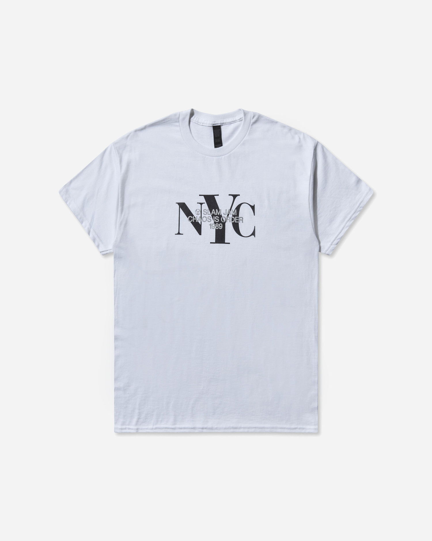 T-shirt Slam Jam NYC Slam Jam Chaos Is Order T-Shirt Hvid | SJNYCTEE1 WHT, 0