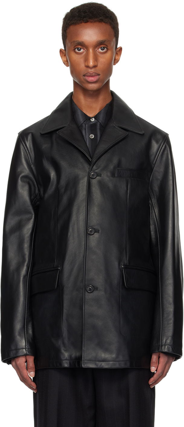 Jakke OUR LEGACY Our Legacy Alley Leather Jacket Sort | M4249AH
