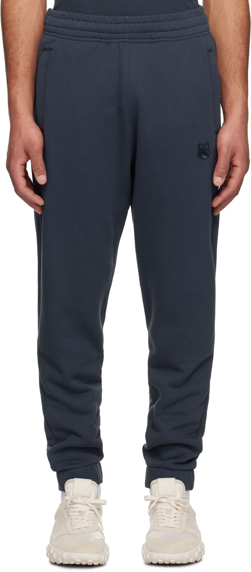 Joggingbukser MAISON KITSUNÉ Maison Kitsuné Bold Fox Head Patch Comfort Jog Sweatpants Mørkeblå | MM01125KM0321