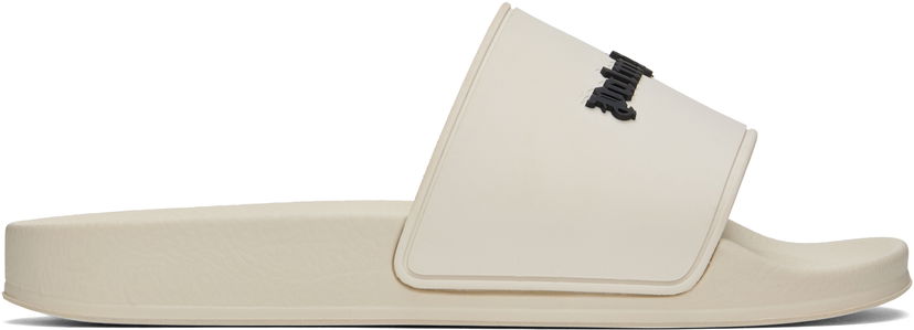 Sneakers og sko Palm Angels Classic Logo Pool Slides Hvid | PWIC013C99MAT0016110