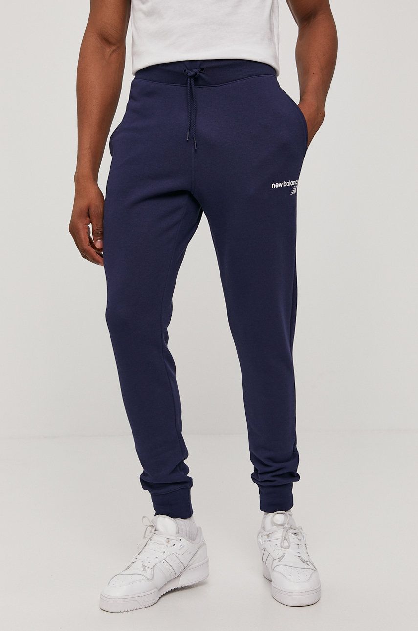 Joggingbukser New Balance Classic Core Fleece Pants Mørkeblå | MP03904PGM, 0