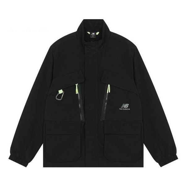 Vindjakke New Balance Fleece Lined Woven Jacket Sort | AMJ21357-BK