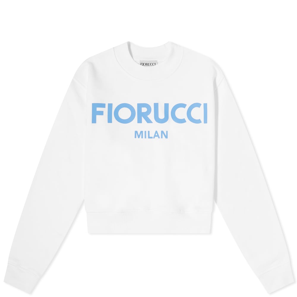 Sweatshirt Fiorucci Milan Crop Crew Sweat Hvid | W13SMLS1HWH, 0