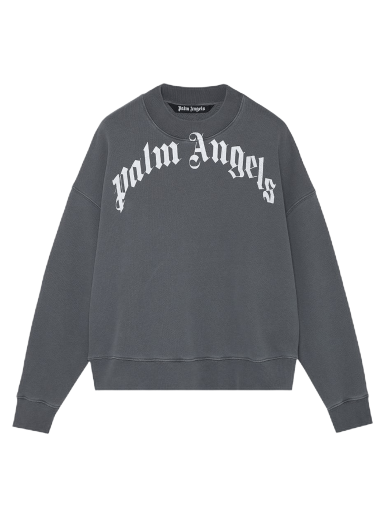 Sweatshirt Palm Angels GD Curved Logo Crew Sort | PMBA026F21FLE0041001