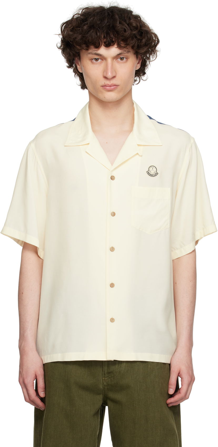 Skjorte Moncler Moncler Genius Mercedes-Benz by NIGO Satin Shirt Gul | K14012F00001M5921