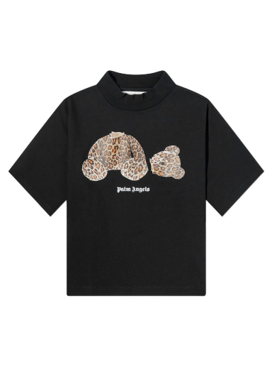 T-shirt Palm Angels Cropped Leopard Bear Tee Sort | PWAA020S22JER0021060