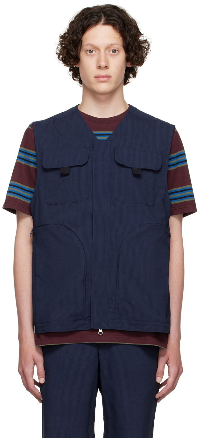 Vest WOOD WOOD Utility Pocket Zip Vest Mørkeblå | 12225905-1281, 0