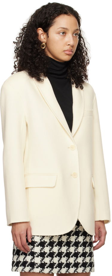 Jakke Anine Bing Anine Bing Women's Quinn Single-Breasted Blazer Hvid | A-01-7073-150, 1
