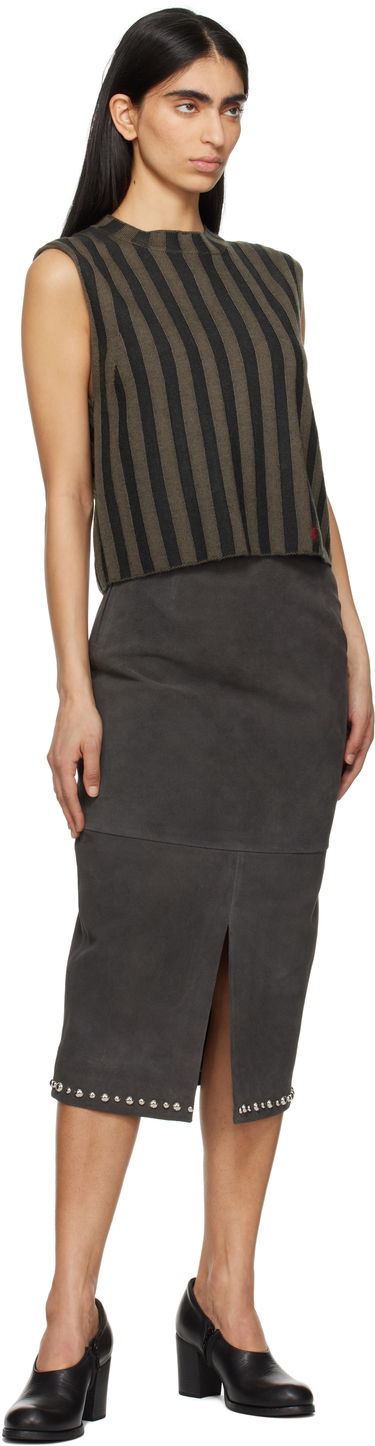 Sweater Eckhaus Latta Eckhaus Latta Striped Knit Tank Top Brun | 8025-EL-PS25-B -, 3