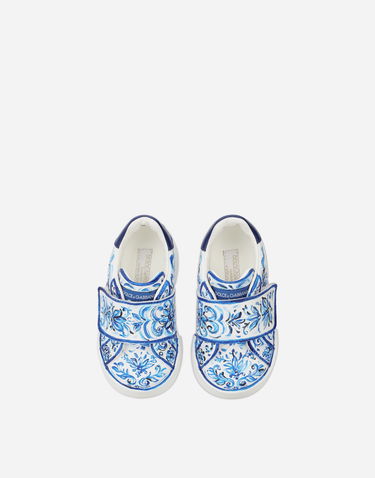 Sneakers og sko Dolce & Gabbana Majolica-print Portofino Light First Steps Hvid | DN0143AD466HA3OB, 3