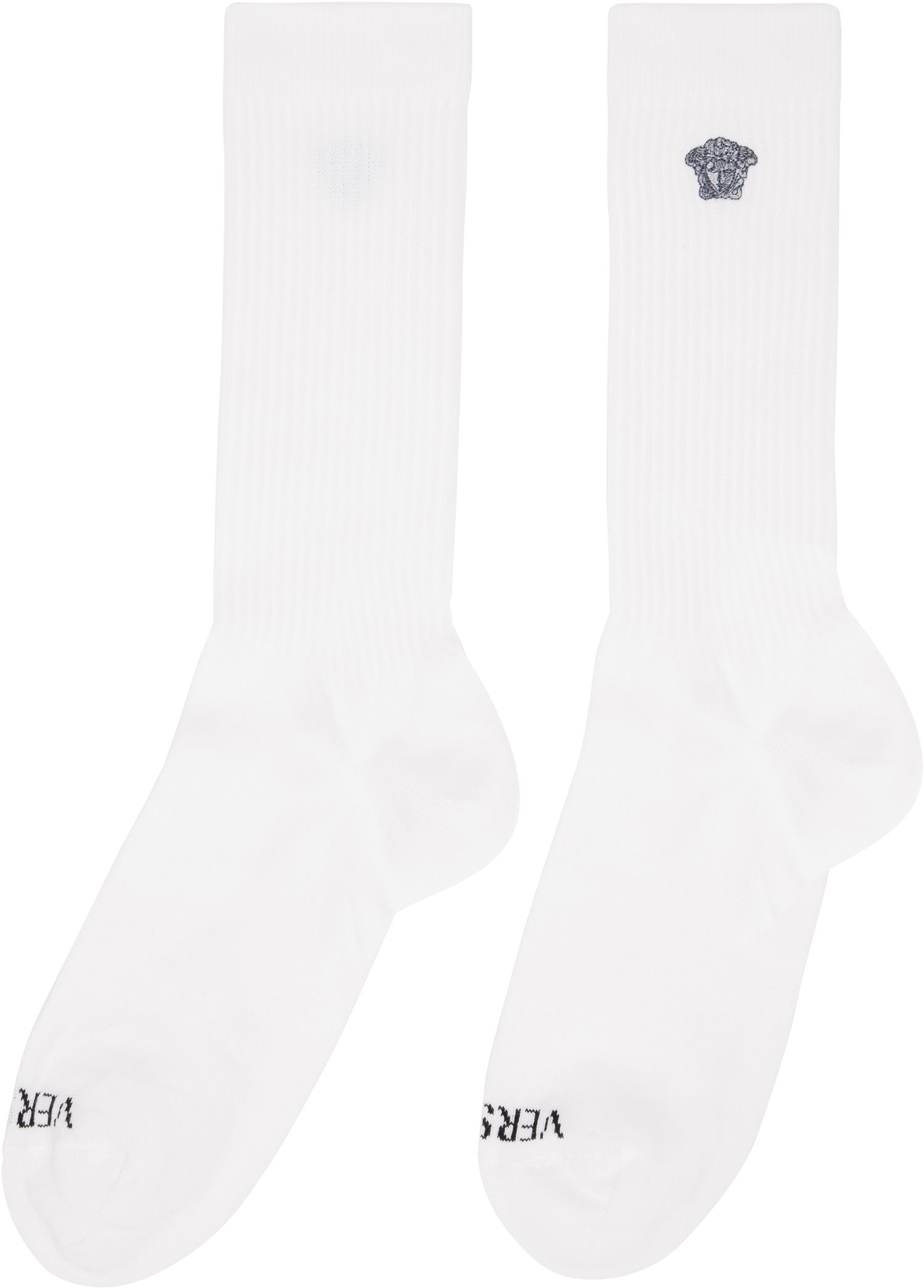Sokker Versace Versace Embroidered Medusa Ribbed Socks Hvid | 1008835_1A13105, 1