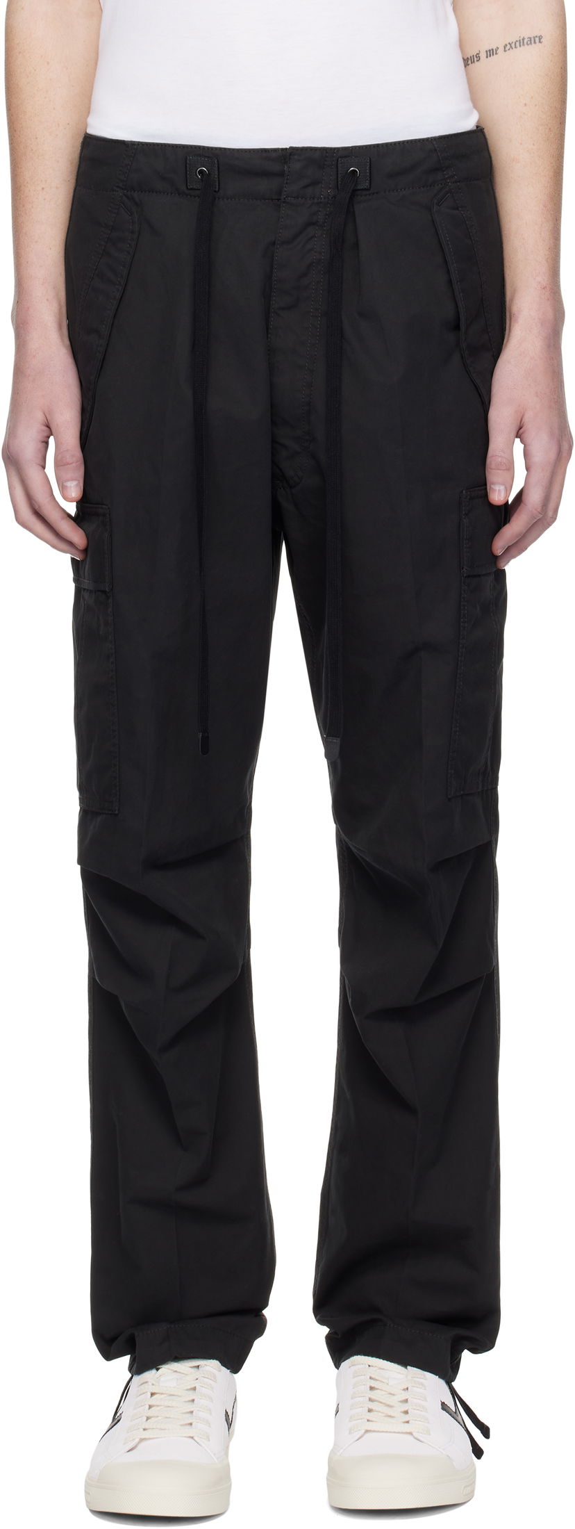 Cargo bukser Tom Ford Tom Ford Enzyme Twill Cargo Pants Sort | SCC001-FMC054F23