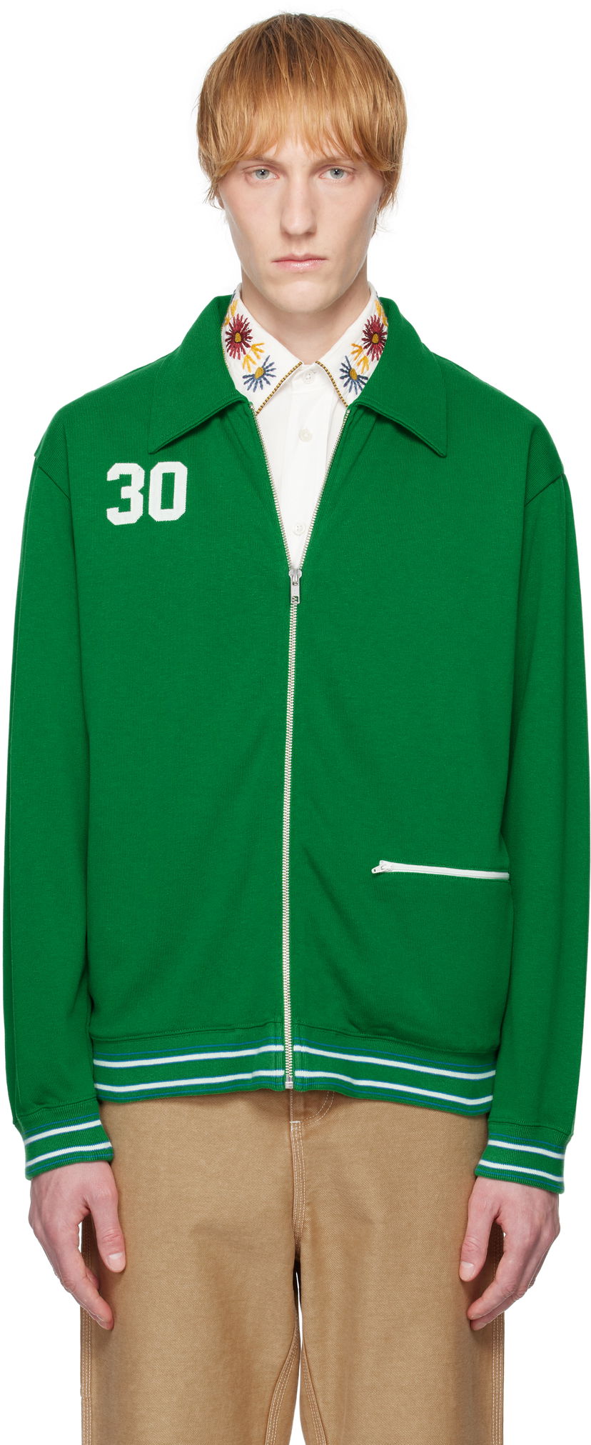 Vindjakke Bode Bode Sophomore Zip-Up Jacket Grøn | MRS25CS034