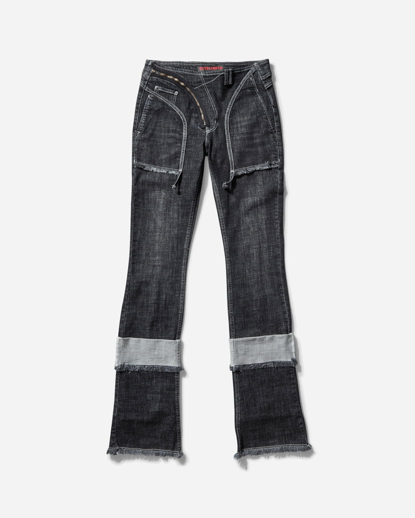 Jeans Ottolinger Open Back Denim Flare Jeans Sort | 11720271701 BLK