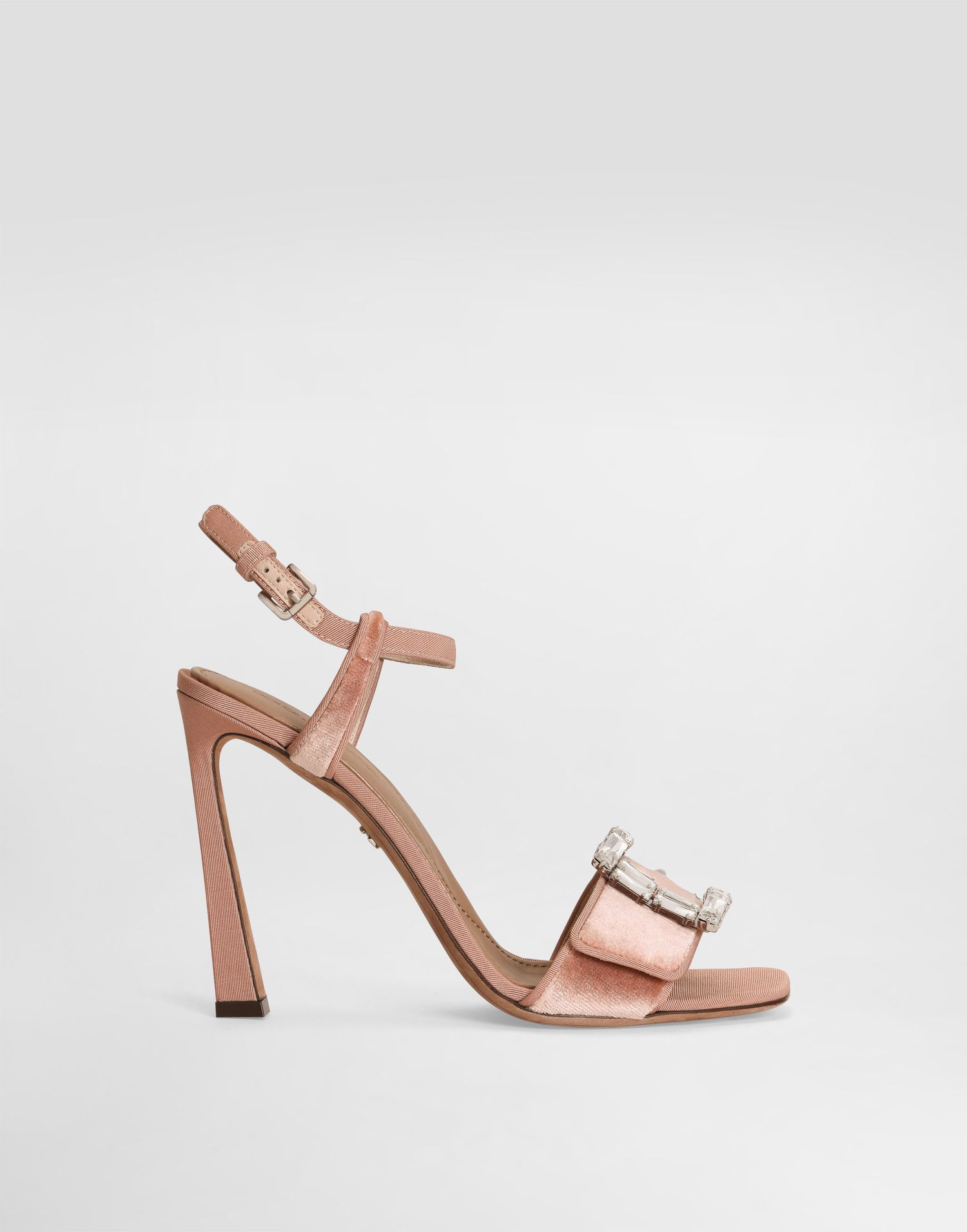 Tilbehør Dolce & Gabbana Dolce & Gabbana Velvet Sandals With Crystal Buckle Lyserød | CR1792A9S2089077, 0
