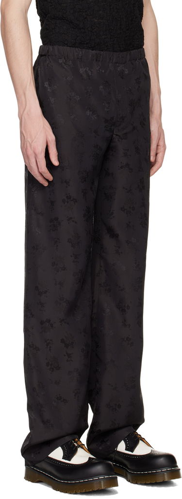 Bukser Anna Sui Anna Sui Floral Jacquard Trousers Sort | M1023H41, 1