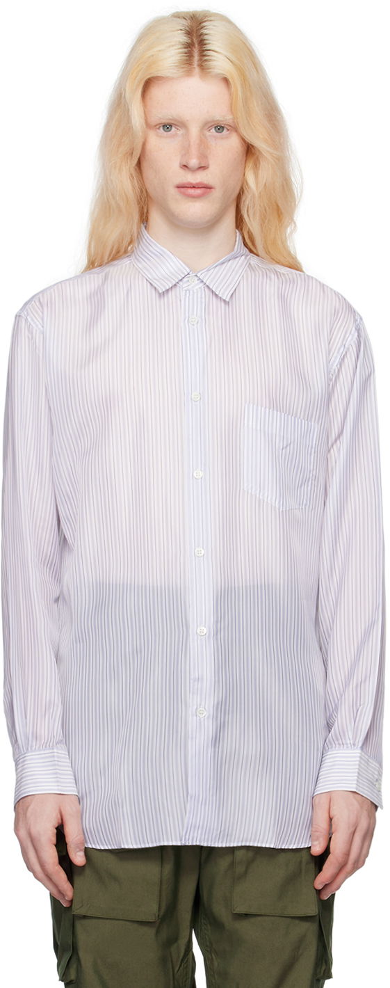 Skjorte Comme des Garçons Striped Shirt Hvid | FZ-B142-051