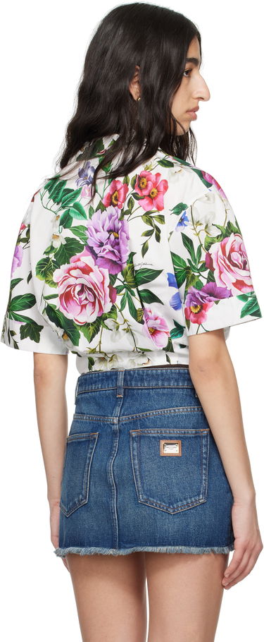Skjorte Dolce & Gabbana Dolce&Gabbana Floral Print Tie-Front Shirt Hvid | F5T30T HS5S6, 2