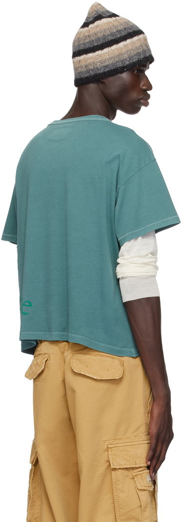 T-shirt ERL 'Venice' Print Cropped T-Shirt Blå | ERL09T001, 2