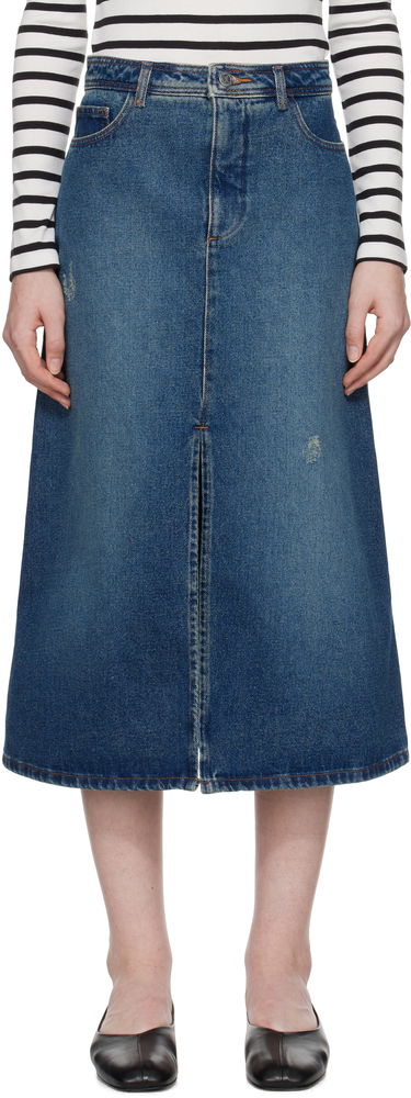 Nederdel A.P.C. Denim Midi Skirt Blå | COHFC-F06423, 0