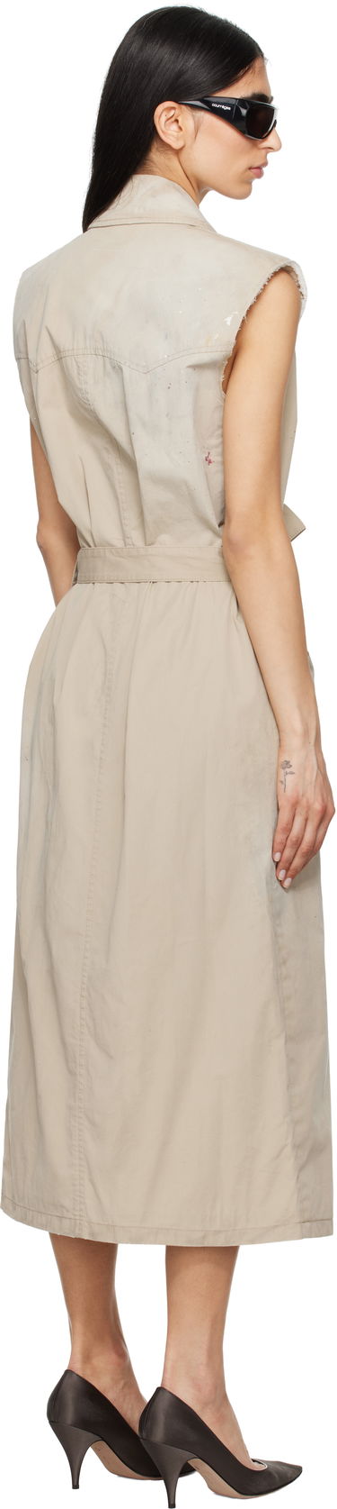 Kjole Maison Margiela MM6 Maison Margiela Sleeveless Trench Coat Beige | S62FB0082 S78537, 2