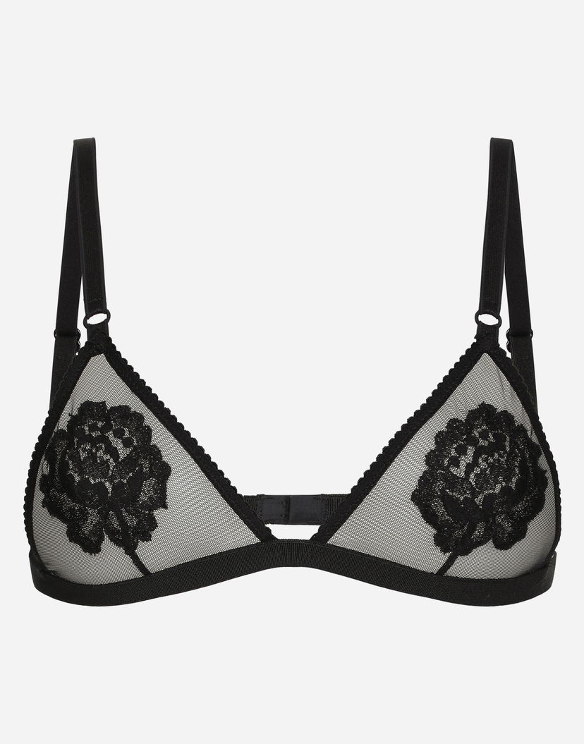 Bh Dolce & Gabbana Dolce & Gabbana Floral Lace Triangle Bralette Sort | O1G24TONQ79N0000