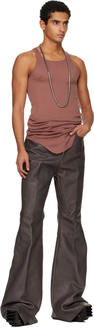 Tanktop Rick Owens Concordians Basic Rib Tank Top Brun | RU02E1150 MR, 3