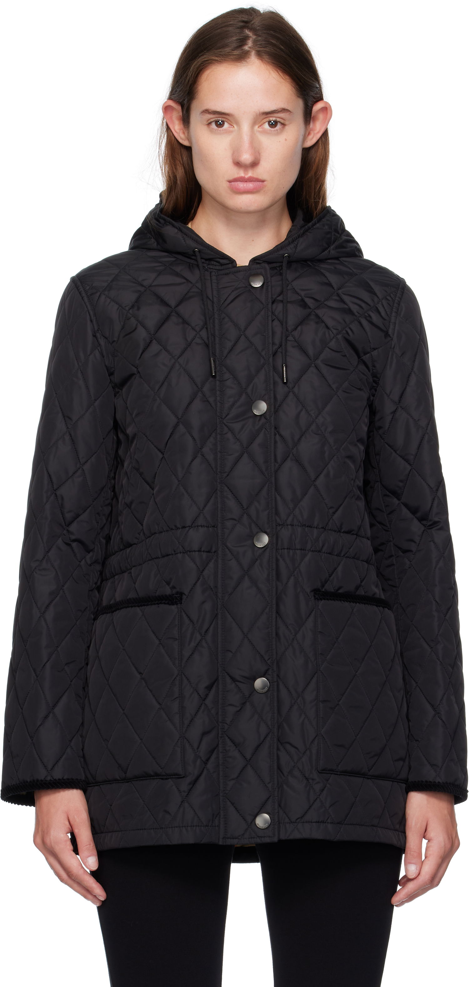 Frakker Burberry Burberry Quilted Nylon Hooded Coat Sort | 8113825, 0