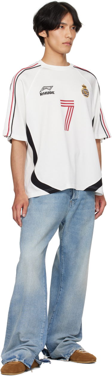 T-shirt Rhude Rhude Lundun Soccer Jersey T-Shirt Hvid | RHPF25TT02729, 3