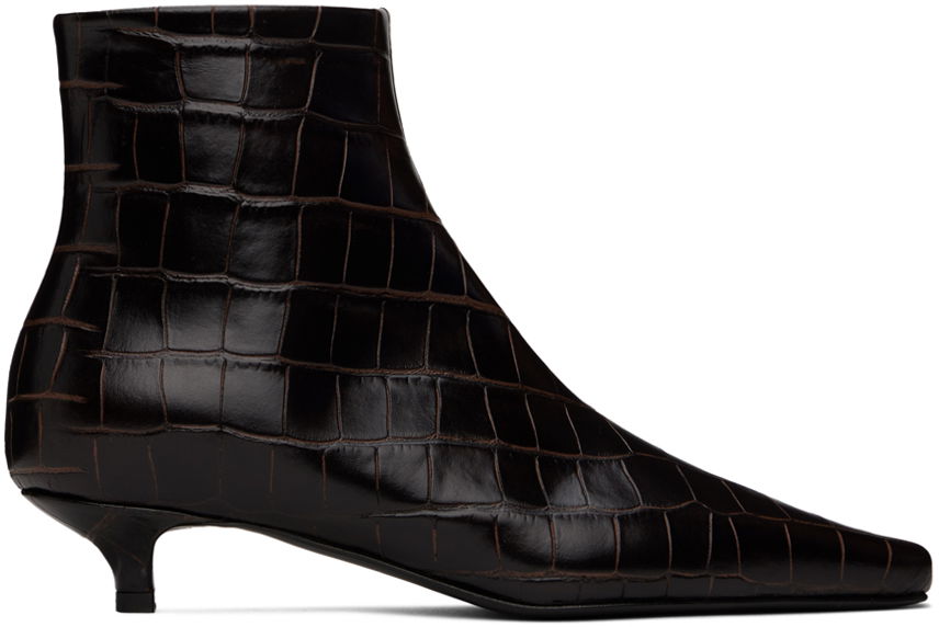Sneakers og sko TOTEME TOTEME 'The Slim' Kitten Heel Ankle Boots Brun | 241-WAS940-LE0023, 0