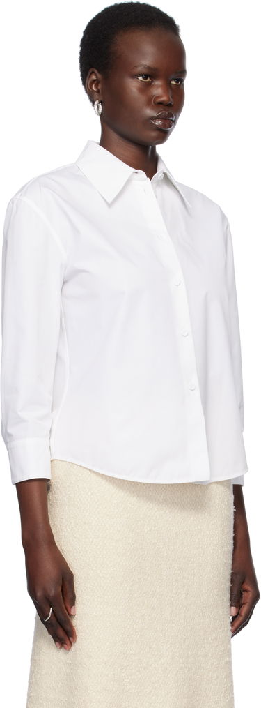 Skjorte Jil Sander Cropped Button-Up Shirt Hvid | J02DL0205_J45002, 1