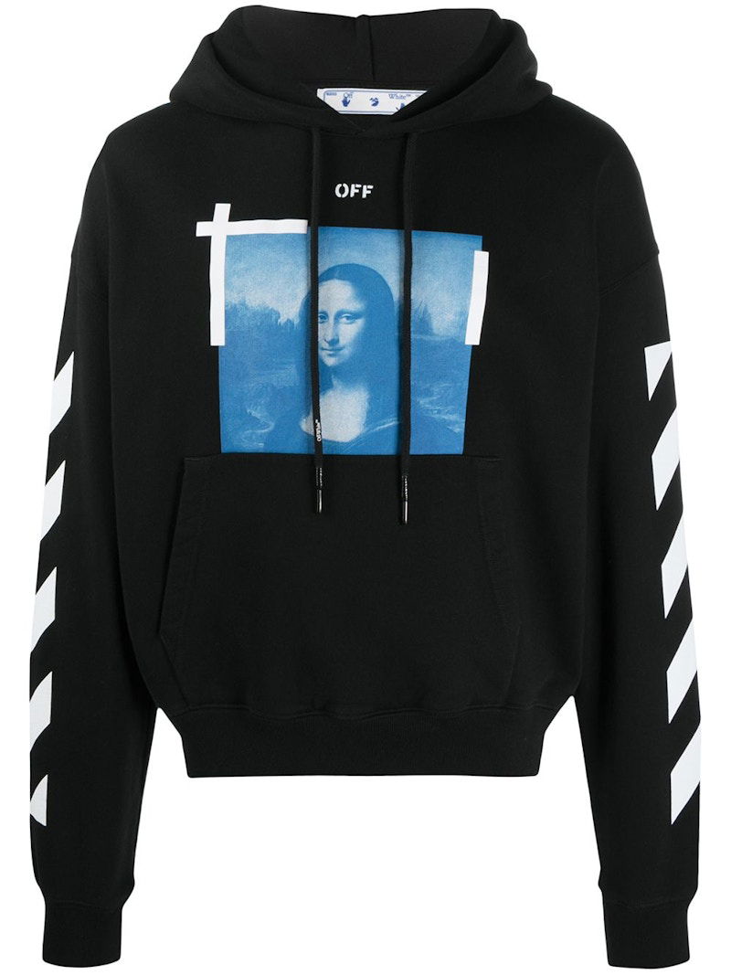 Sweatshirt Off-White Mona Lisa Photograph Hoodie Sort | OMBB037R21FLE0011001