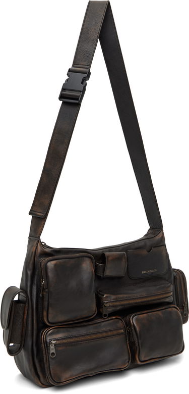 Skuldertaske Balenciaga Balenciaga Superbusy Multi-Pocket Leather Messenger Bag Brun | 7852972ABFZ, 1
