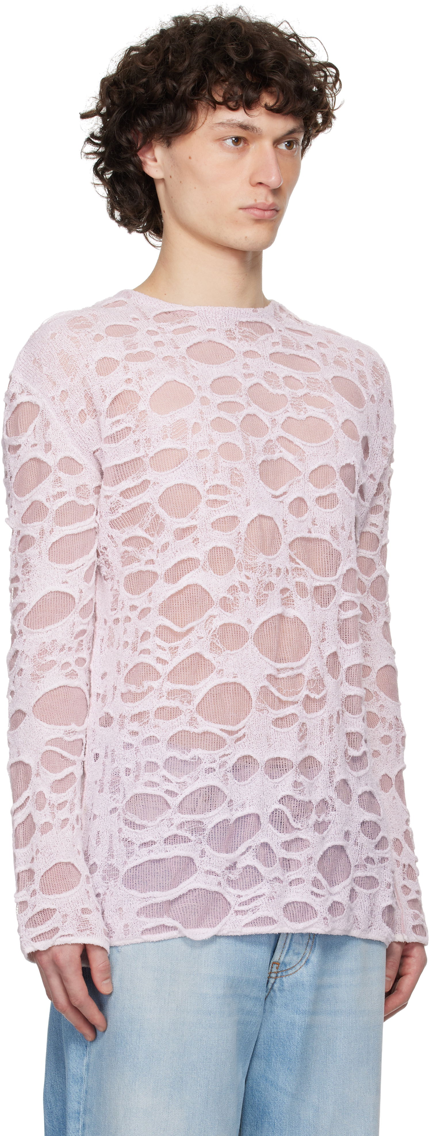 Sweater Acne Studios Acne Studios Layered Knit Sweater Lyserød | B60362-, 1