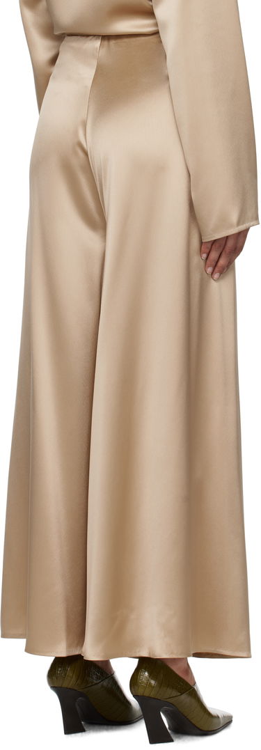 Bukser Nanushka Nanushka Zaniah Satin Wide-Leg Trousers Beige | NW25RSPA02872, 2